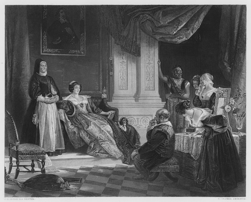 Sancho og hertuginden, fra billedet i Vernon Gallery (gravering) af Charles Robert (after) Leslie