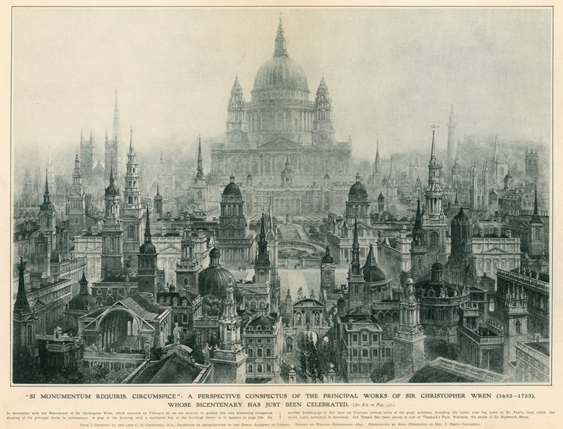 Et perspektivisk overblik over de vigtigste værker af Sir Christopher Wren af Charles Robert Cockerell