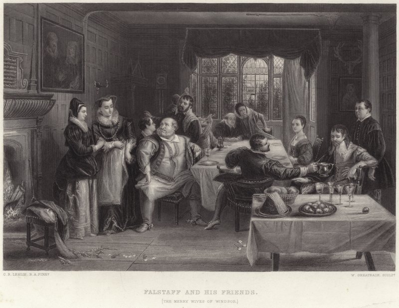 Falstaff og hans venner af Charles Robert Leslie
