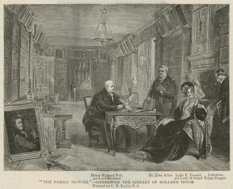 Familiebilledet - biblioteket i Holland House af Charles Robert Leslie