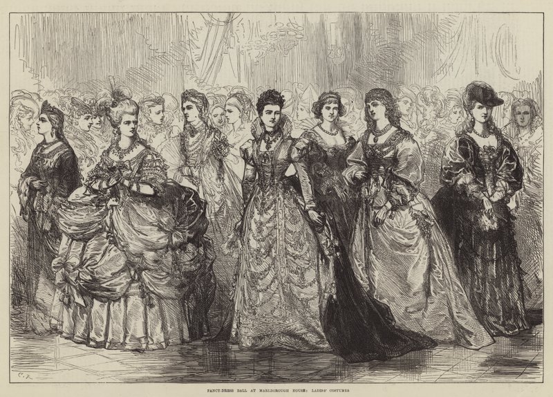 Fancy-dress-bal i Marlborough House, damekostumer af Sir John Charles Robinson