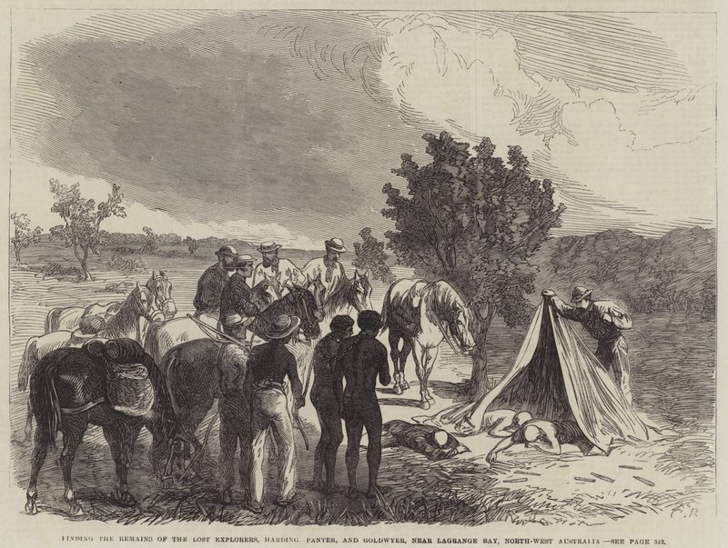 At finde resterne af de forsvundne opdagelsesrejsende, Harding, Panter og Goldwyer, nær Lagrange Bay, North-West Australia af Sir John Charles Robinson