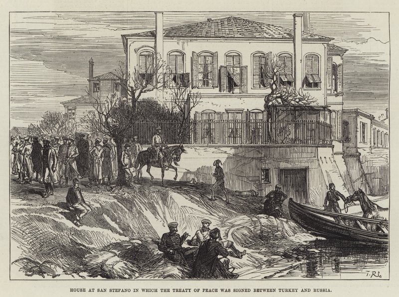 Huset i San Stefano, hvor fredstraktaten blev underskrevet mellem Tyrkiet og Rusland af Sir John Charles Robinson