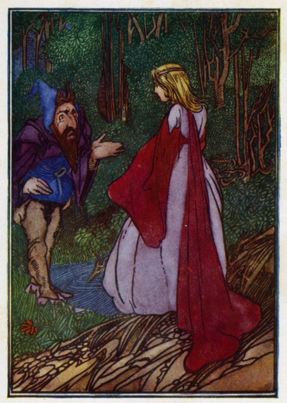 "Jeg ville ønske, at du skulle blive den smukkeste mand i verden" (farve litho) af Charles Robinson