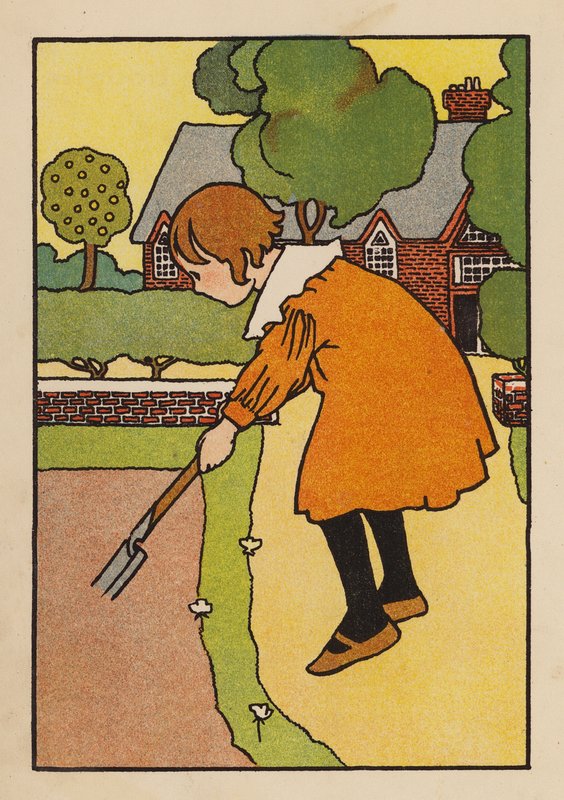 Illustration til Babes and Birds (farvelitografi) af Charles Robinson