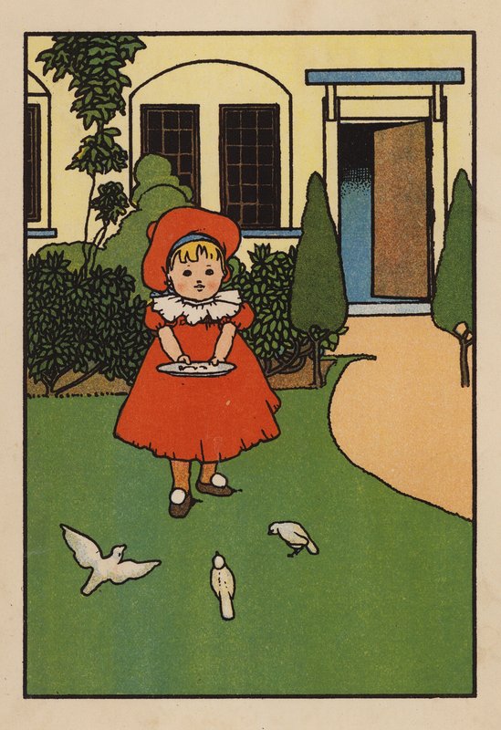 Illustration til Babes and Birds (farvelitografi) af Charles Robinson