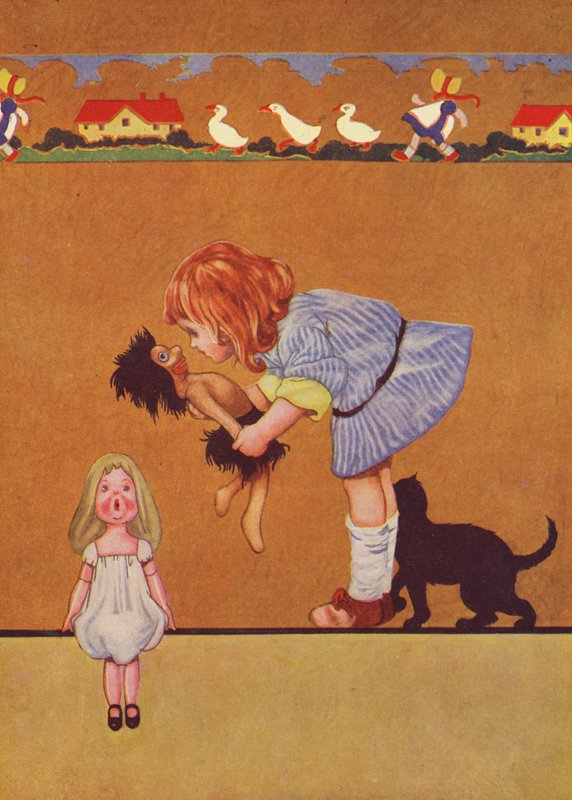 Kissing goes by favour (farvelitografi) af Charles Robinson