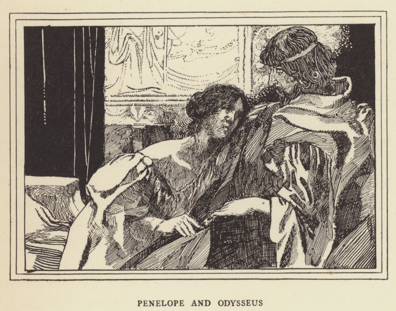 Penelope og Odysseus af Sir John Charles Robinson