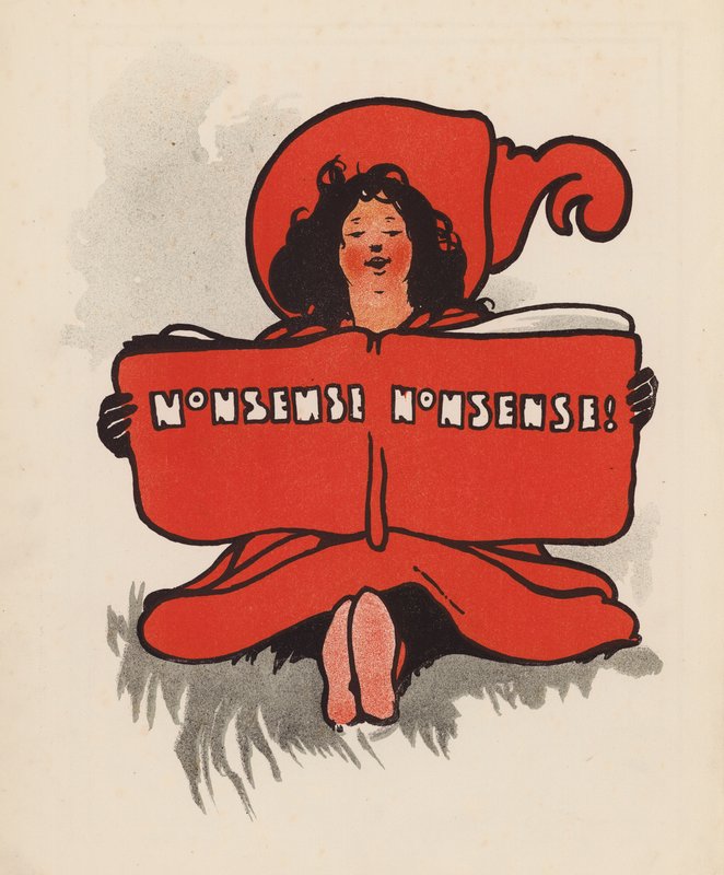 Læser Nonsens, Nonsens! (farvelitografi) af Charles Robinson