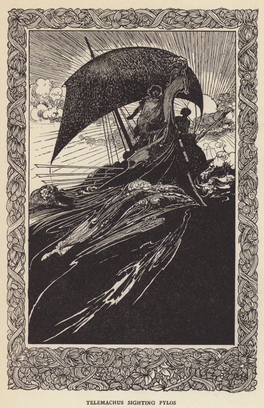 Telemachus i sigte på Pylos af Sir John Charles Robinson