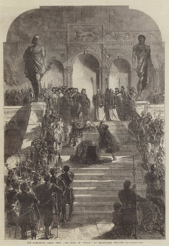 Henrettelsesscenen fra Doge of Venice, på Drury-Lane Theatre af Sir John Charles Robinson