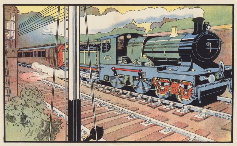 Eksprestoget passerer et signalboks af Charles Robinson