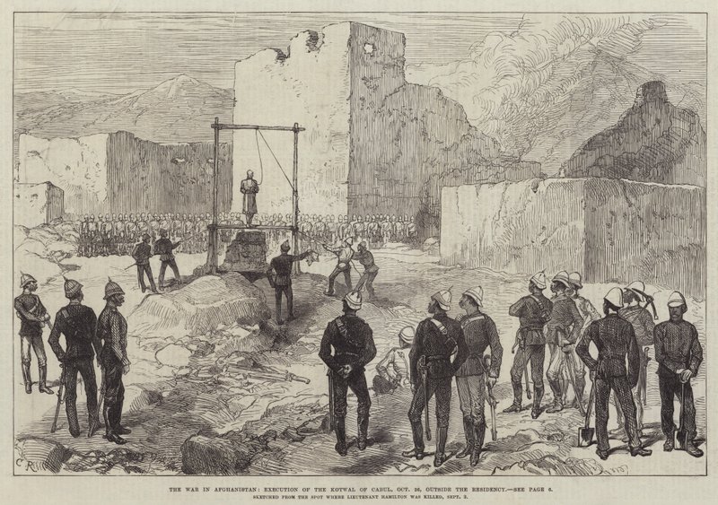 The War in Afghanistan, Execution of the Kotwal of Cabul, 26. oktober, uden for residency af Sir John Charles Robinson
