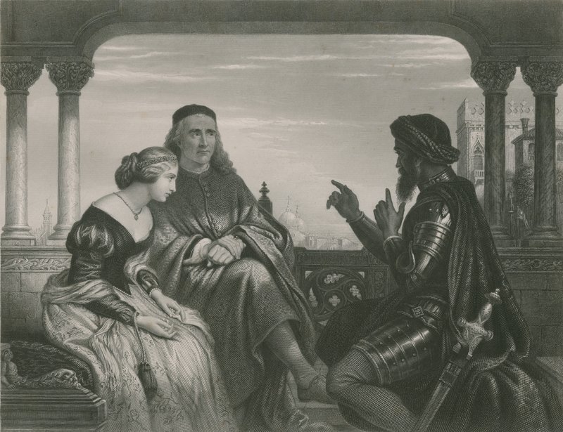 Othello fortæller om sine eventyr, Othello af Charles West Cope