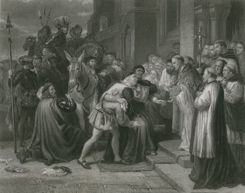 Wolsey i Leicester Abbey, Henry VIII af Charles West Cope