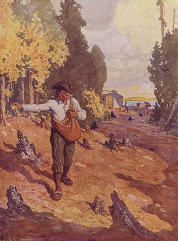 The Pioneer (farve litho) af Charles William (after) Jefferys
