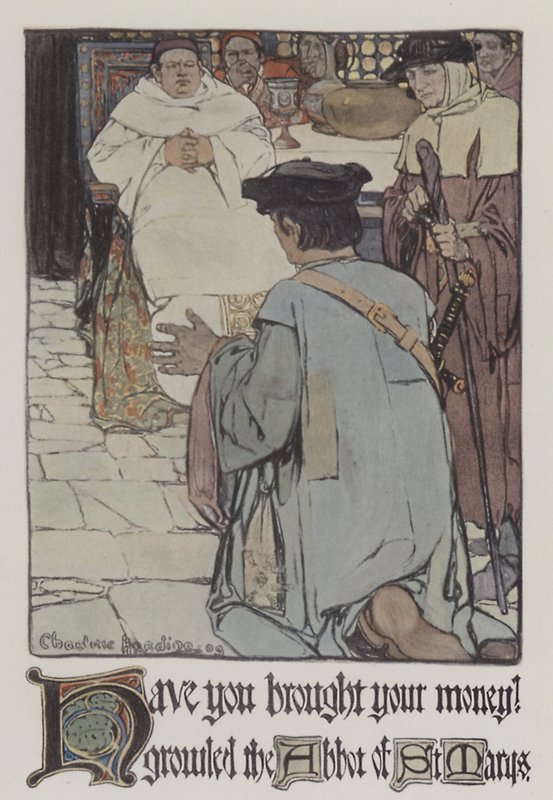 Illustration til Robin Hood (farve litho) af Charlotte Harding