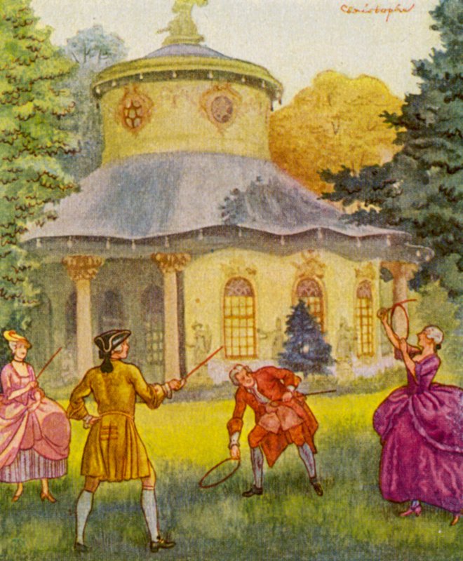 Chinesischer Pavillon / Kinesisk pavillon (farvelitografi) af Christophe (1856 1945)