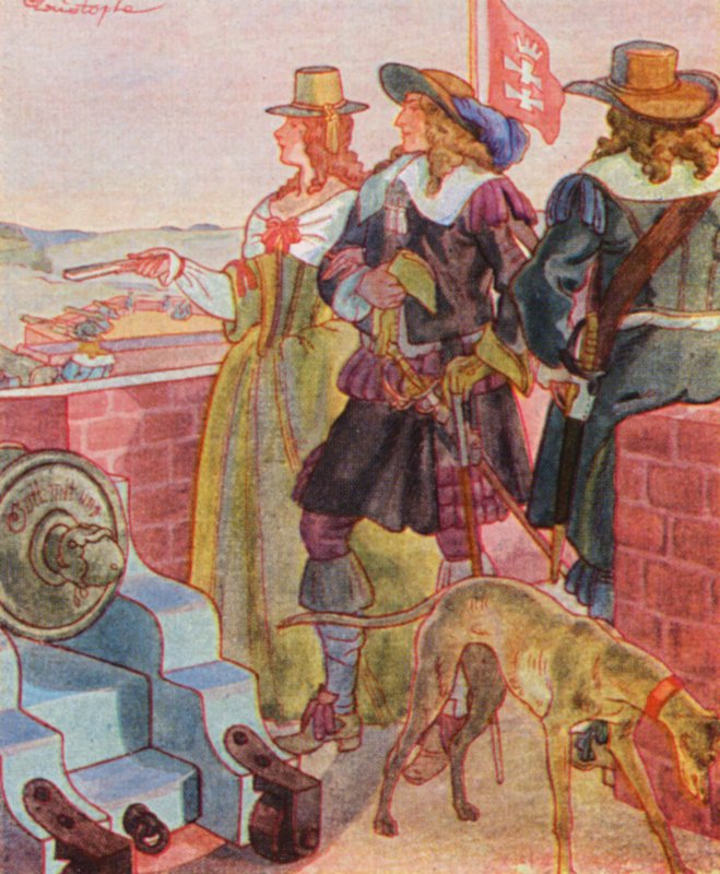 Spaziergang Auf Den Festungswallen / Walk on the Ramparts (farvelitografi) af Christophe (1856 1945)