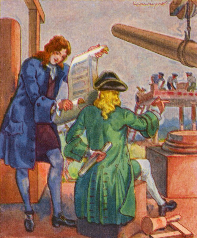 Baumeister / Bygherre (farvelitografi) af Christophe (1856 1945)