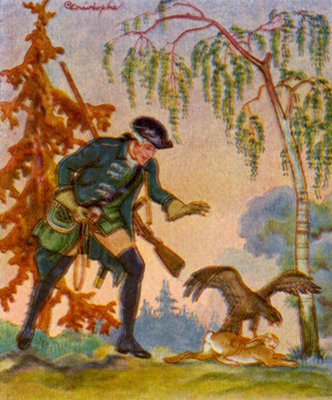 Hasenbeize / Rabbit Pickle (farvelitografi) af Christophe (1856 1945)
