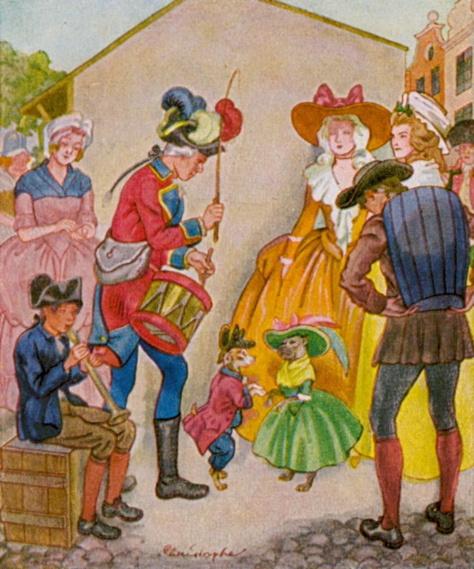 Jahrmarkt / Messe (farvelitografi) af Christophe (1856 1945)