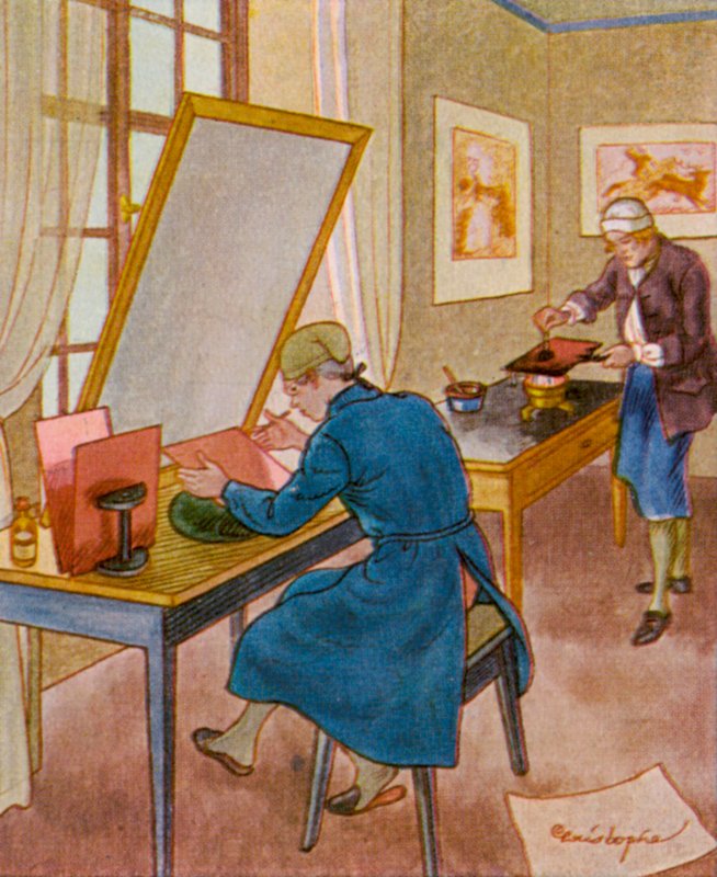 Graver (farvelitografi) af Christophe (1856 1945)