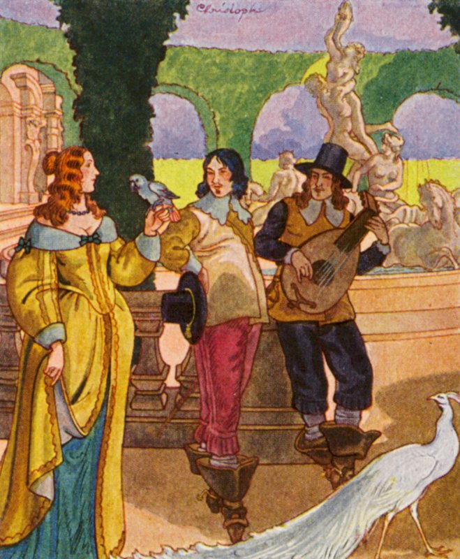 Lustgarten / Lysthave (farvelitografi) af Christophe (1856 1945)