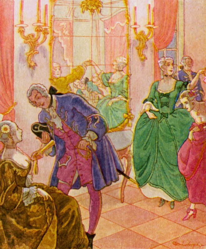 Menuett / Menuet (farvelitografi) af Christophe (1856 1945)