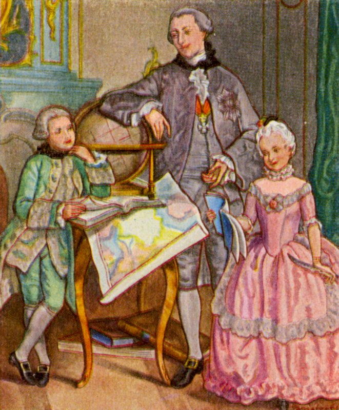 Prinzenerzieher / Prinsepædagog (farvelitografi) af Christophe (1856 1945)