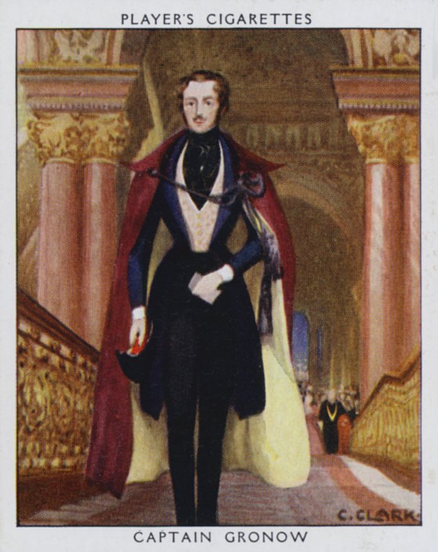 Kaptajn Gronow (farve litho) af Christopher (after) Clark