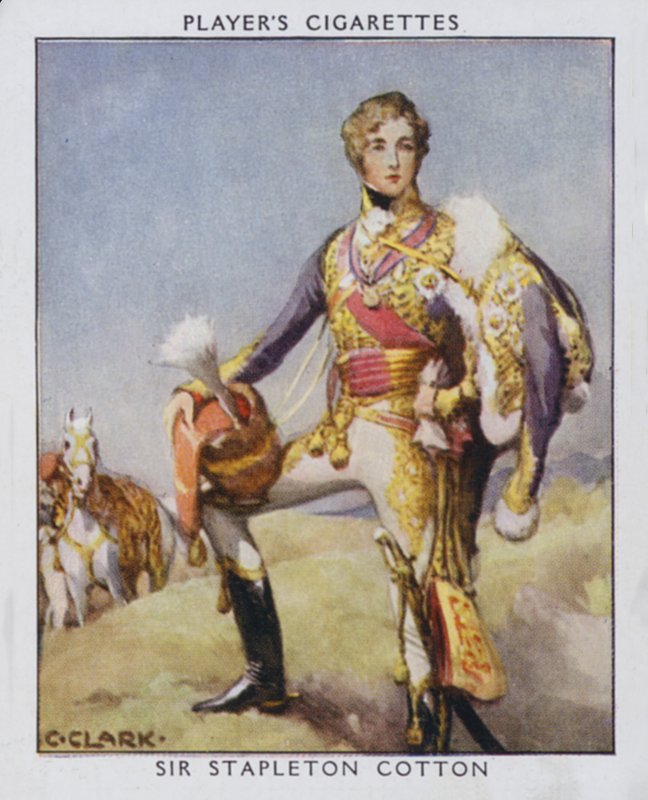 Sir Stapleton Cotton (farve litho) af Christopher (after) Clark