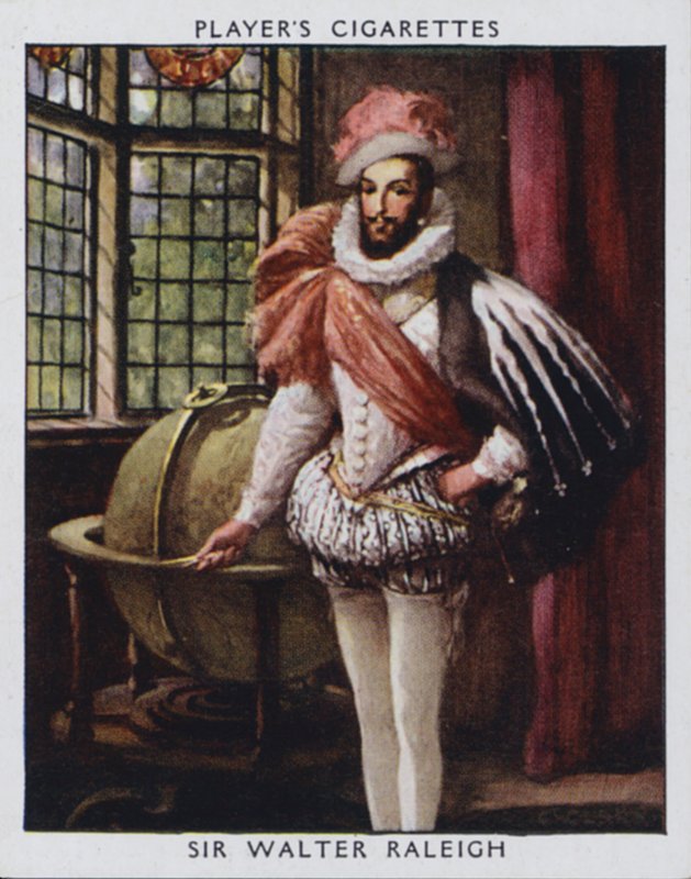 Sir Walter Raleigh (farve litografi) af Christopher (after) Clark