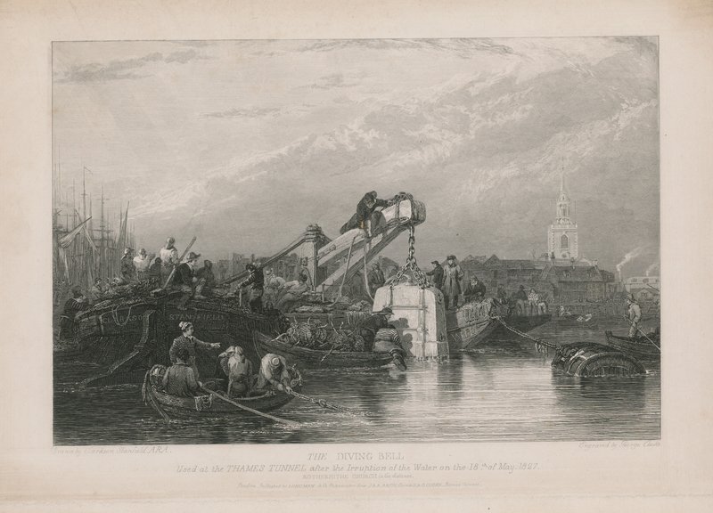 Dykkerklokken brugt ved Thames Tunnel af Clarkson Frederick Stanfield