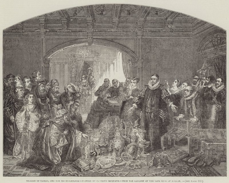 William af Nassau og pengeudlånerne fra den afdøde konge af Hollands galleri af Claude Jacquand