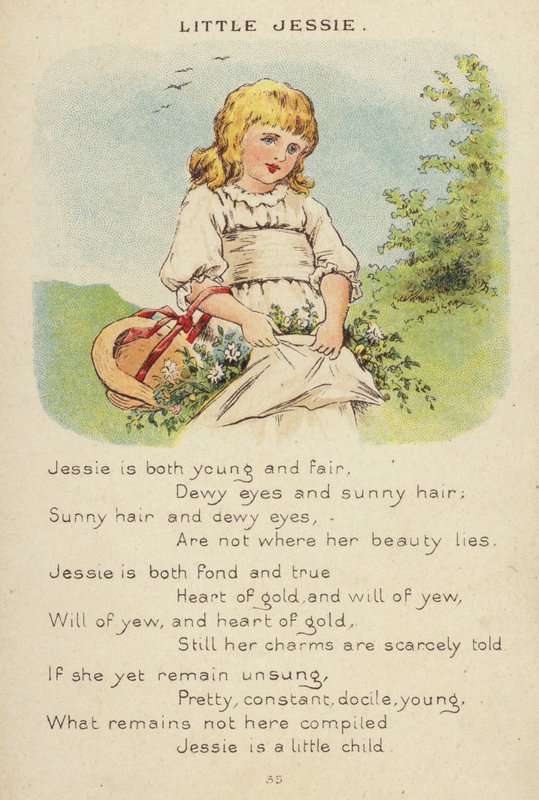 Børnerim: Lille Jessie (chromolitho) af Constance Haslewood