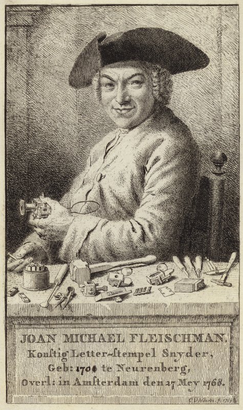 Portræt af Johann Michael Fleischmann af Cornelis van Noorde