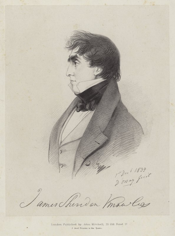 James Sheridan Knowles, irsk dramatiker og skuespiller, 1839 af Count Alfred D