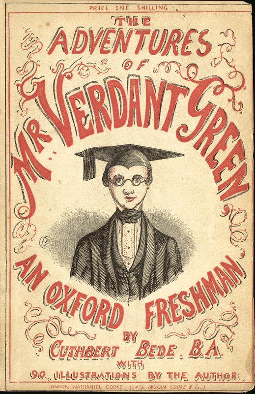 Forsideillustration til The Adventures of Mr Verdant Green An Oxford Freshman af Cuthbert Bede