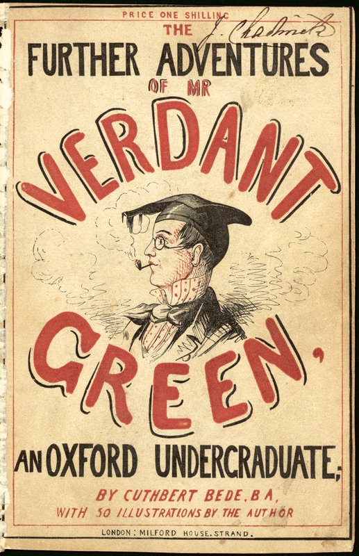 Forsideillustration til The Further Adventures of Mr Verdant Green An Oxford Undergraduate af Cuthbert Bede