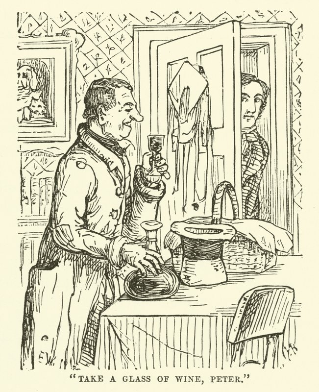 Illustration til Little Mr Bouncer og hans ven Verdant Green af Cuthbert Bradley