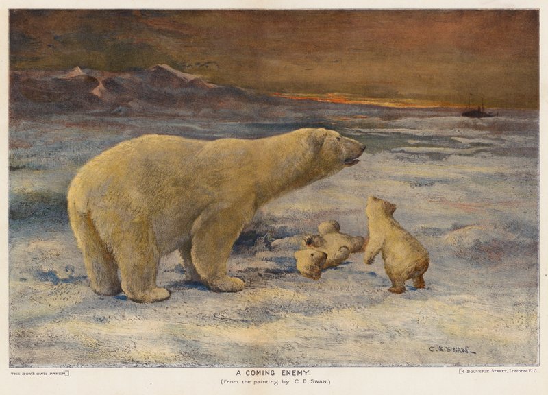 A Coming Enemy (farve litho) af Cuthbert Edmund Swan