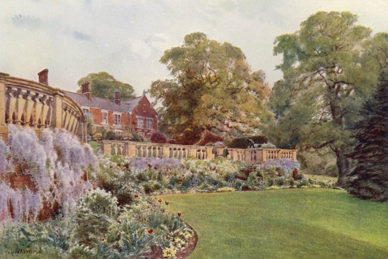East End of the Terrace, Bagshot Park (farve litho) af Cyril Ward