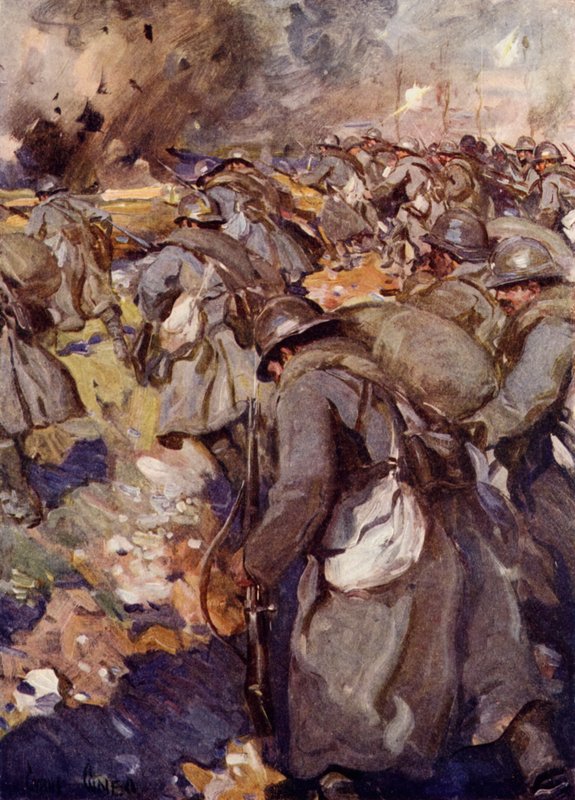 Den franske styrke stormede frem og tog krateret i besiddelse. af Cyrus Cuneo