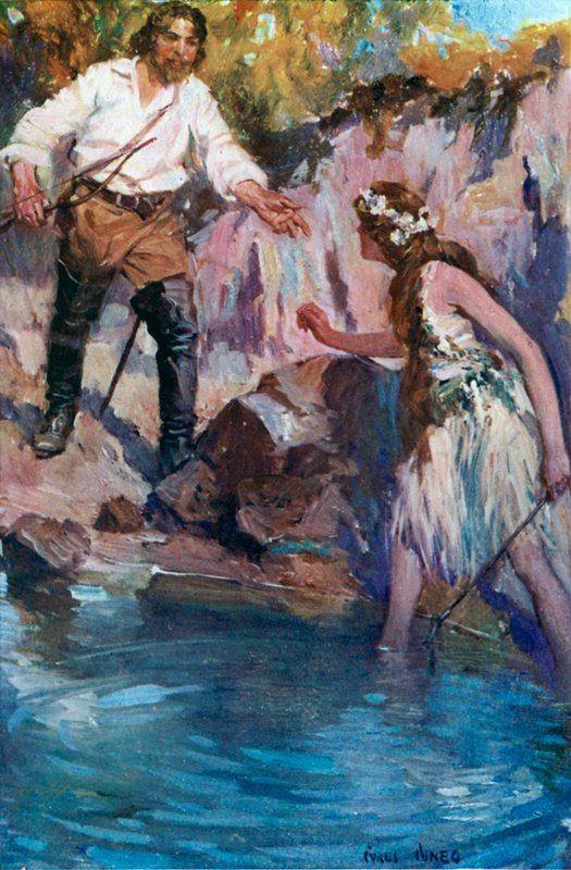 Illustration til Westward Ho! af Cyrus Cuneo