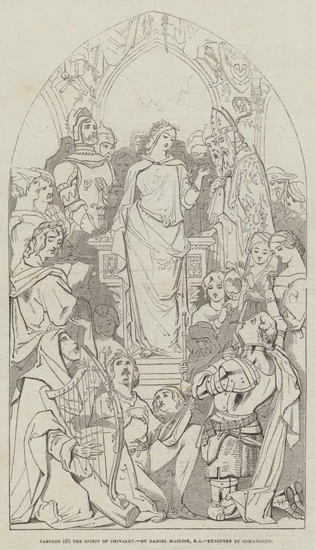 Tegnefilm, ridderlighedens ånd af Daniel Maclise