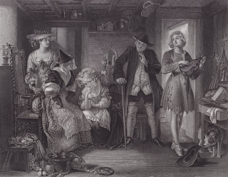En scene fra "Midas" (gravering) af Daniel (after) Maclise