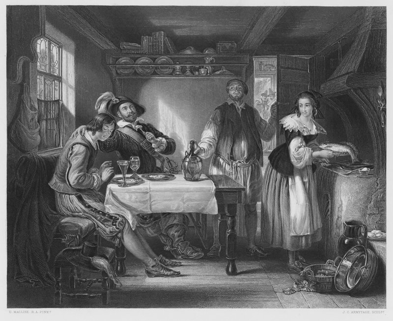 Gil Blas på Pennaflor, fra billedet i Den Kongelige Samling (gravering) af Daniel (after) Maclise
