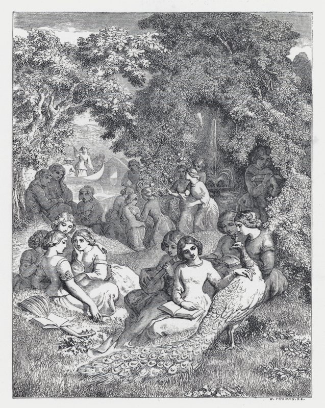 Illustration til Tennysons digt, The Princess (gravering) af Daniel (after) Maclise