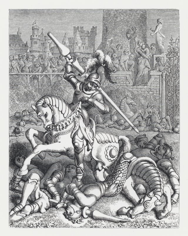 Illustration til Tennysons digt, The Princess (gravering) af Daniel (after) Maclise